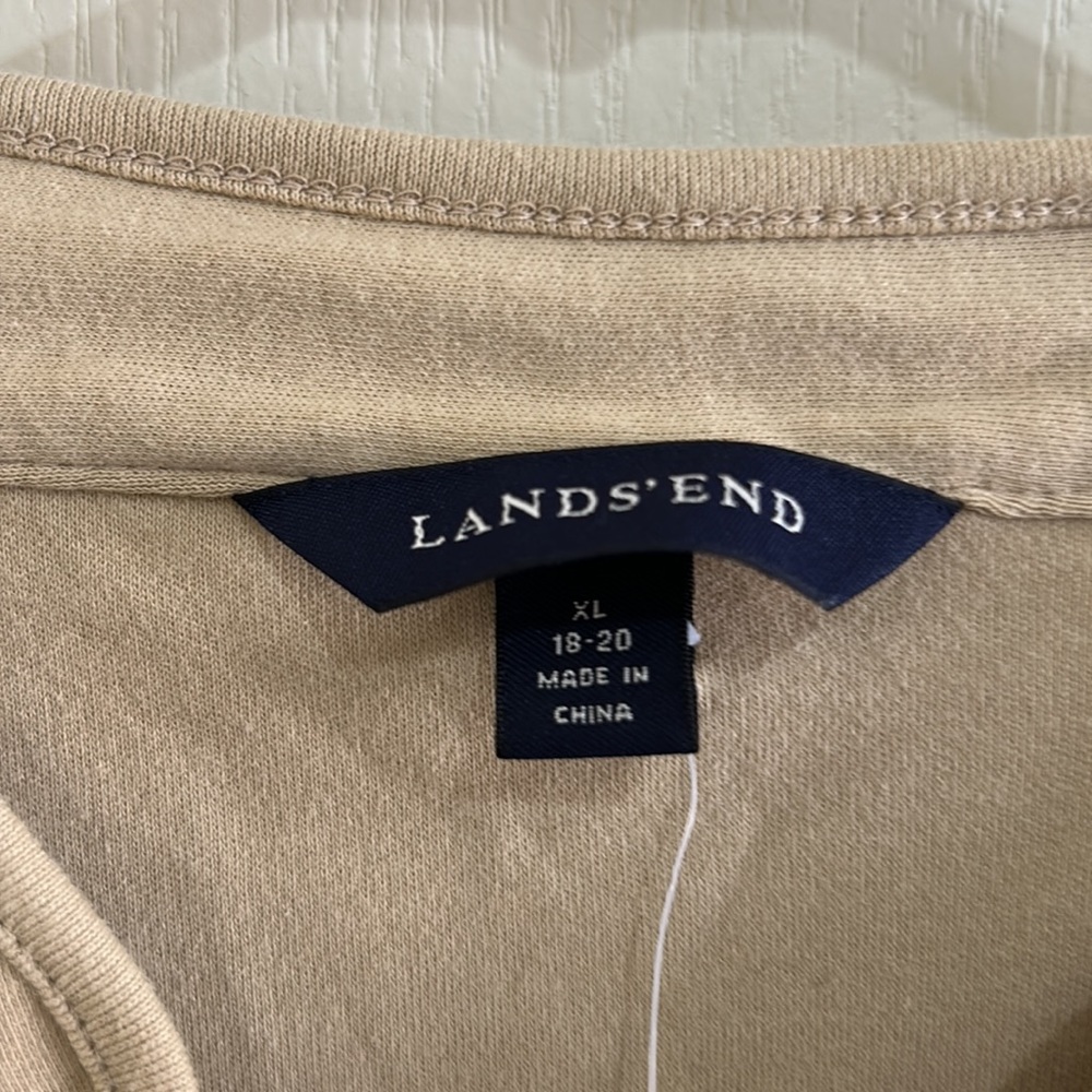 Land’s End Beige Knit Beaded Accent Tunic - Picture 3 of 8